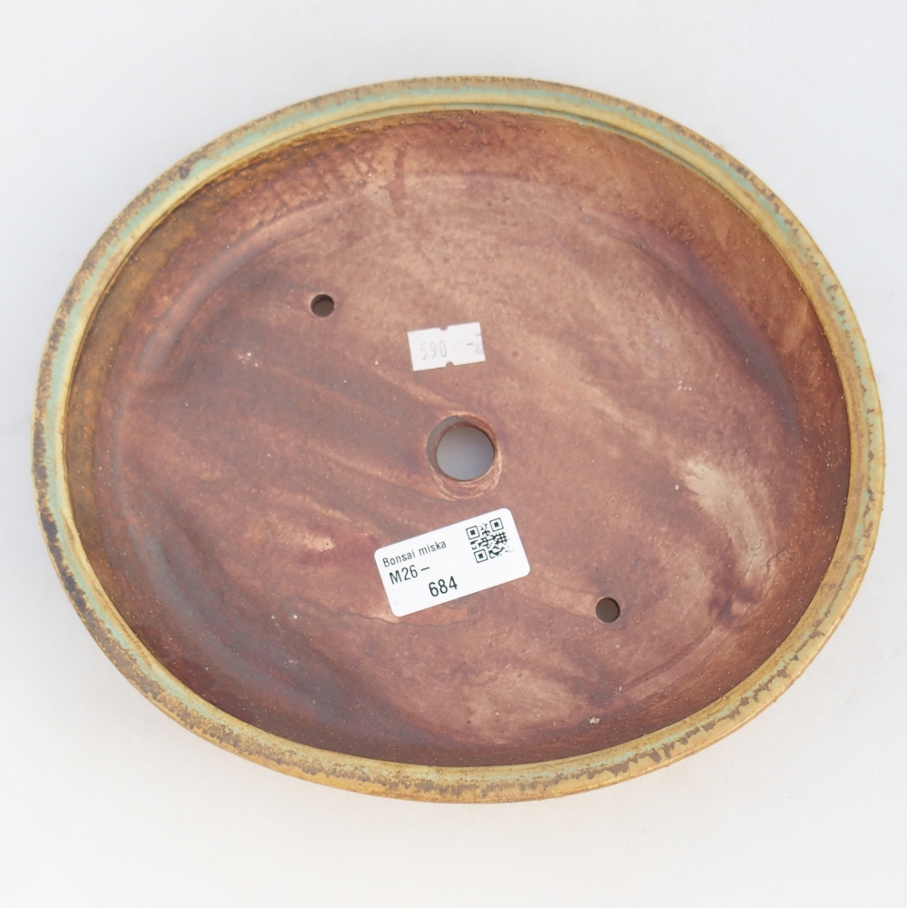 Ceramiczna miska na bonsai 23 x 20 x 4,5 cm, zielona