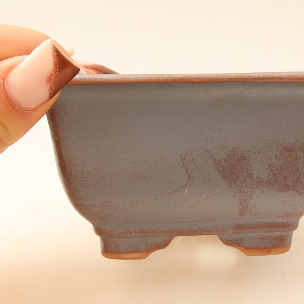 Ceramiczna miseczka do bonsai 9,5 x 9,5 x 5,5 cm, kolor metaliczny