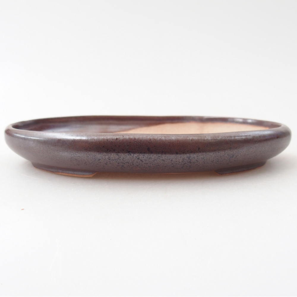 Ceramiczna miska do bonsai 17 x 12,5 x 2 cm, brązowa