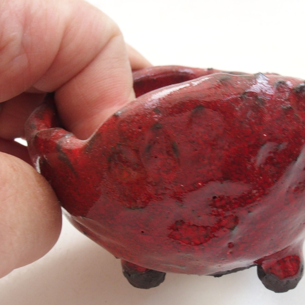 Muszla ceramiczna 7 x 6,5 x 5 cm, kolor czerwony