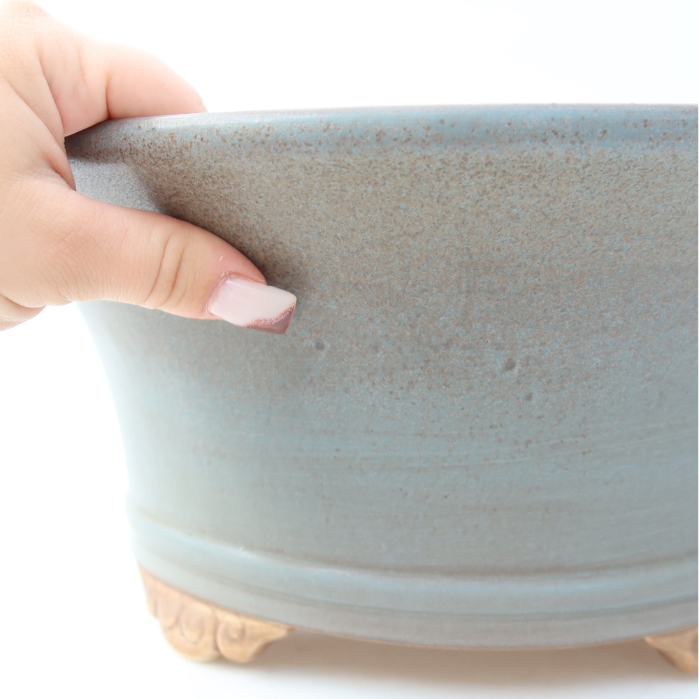 Ceramiczna miska do bonsai 31,5 x 31,5 x 14,5 cm, kolor niebieski