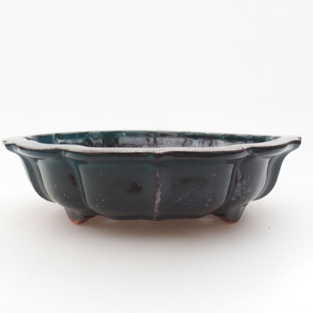 Ceramiczna miska bonsai 18 x 18 x 5 cm, kolor zielony