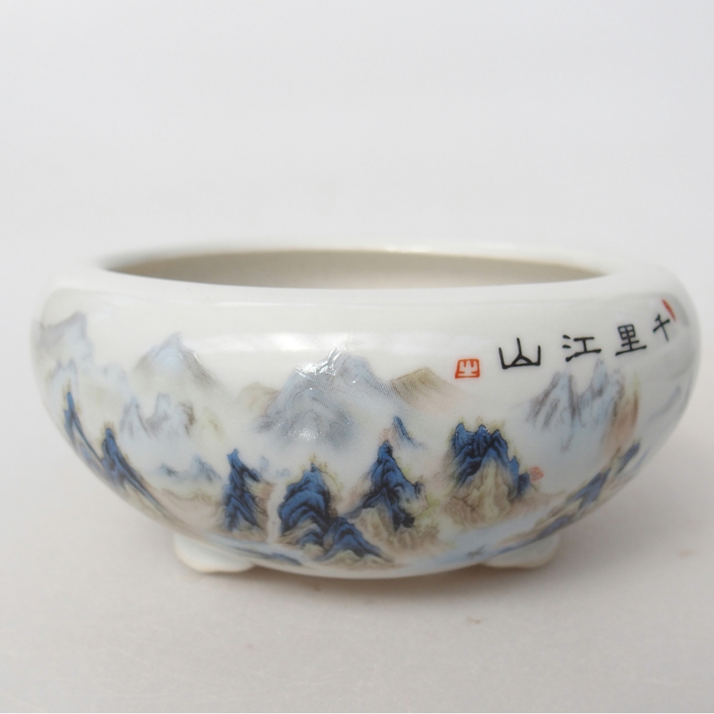 Ceramiczna miska do bonsai 10 x 10 x 5 cm, kolor biały