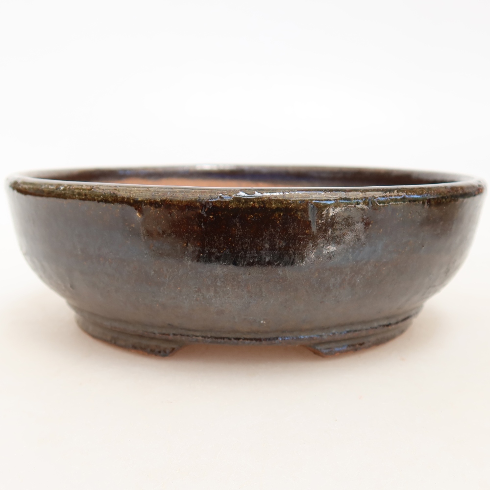 Ceramiczna miska do bonsai 15,5 x 15,5 x 5 cm, brązowa