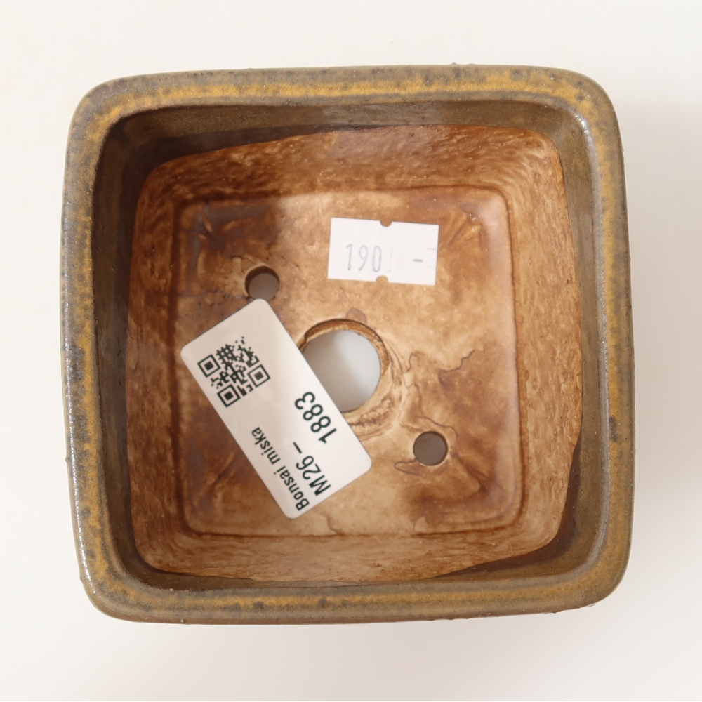 Ceramiczna miska do bonsai 8,5 x 8,5 x 5,5 cm, brązowa