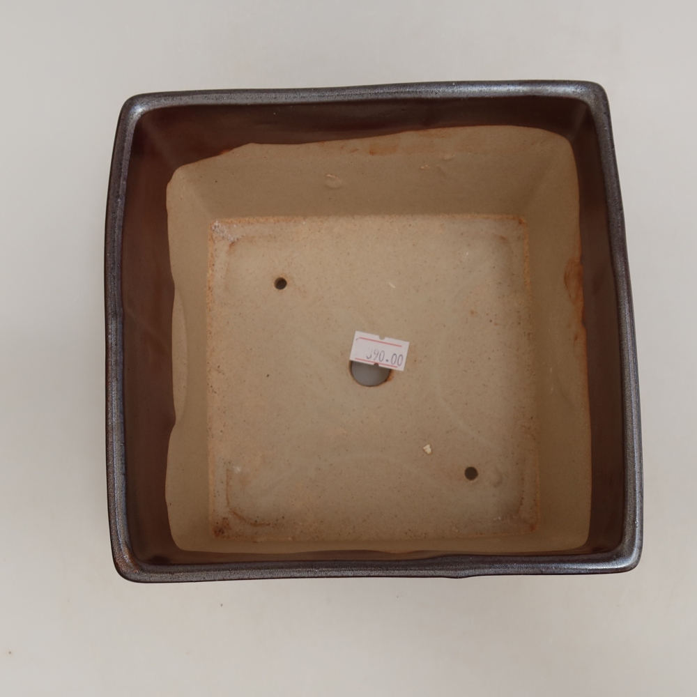 Ceramiczna miska do bonsai 15 x 15 x 10,5 cm, kolor metaliczny