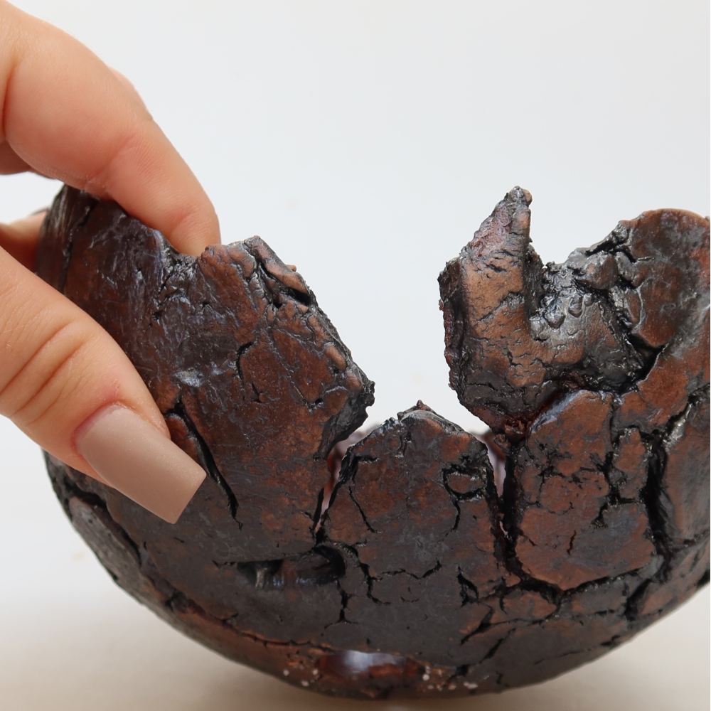 Ceramiczna skorupa 14,5 x 14 x 8,5 cm, kolor brązowy
