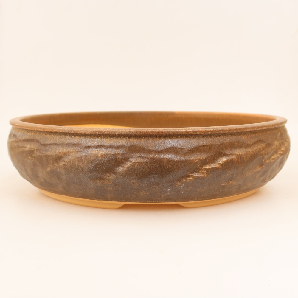 Ceramiczna miska do bonsai 31 x 31 x 7,5 cm, kolor brązowy
