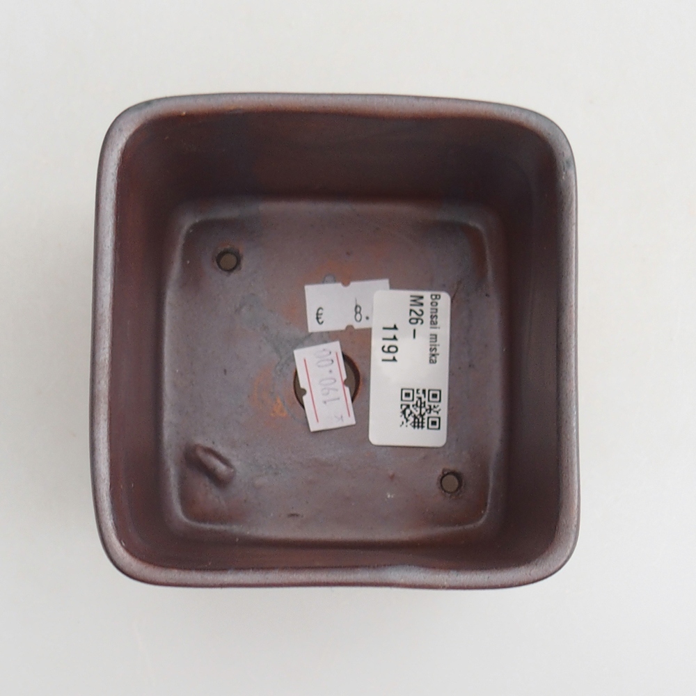 Ceramiczna miska do bonsai 10 x 10 x 8 cm, kolor metaliczny