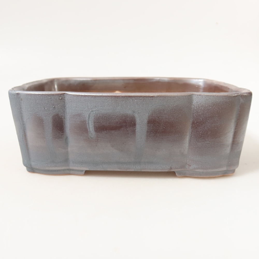 Ceramiczna miska do bonsai 20,5 x 17,5 x 7 cm, kolor metaliczny