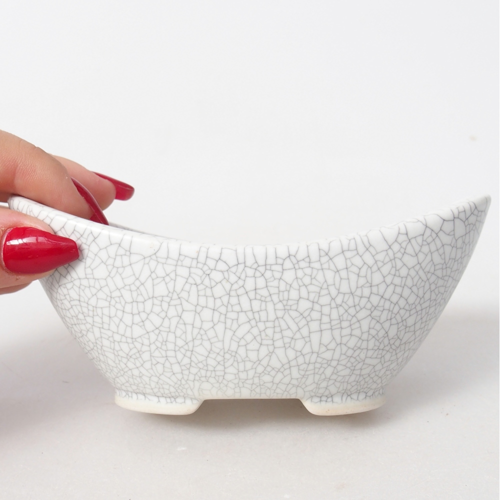 Ceramiczna miska do bonsai 12,5 x 6,5 x 5,5 cm, kolor raku