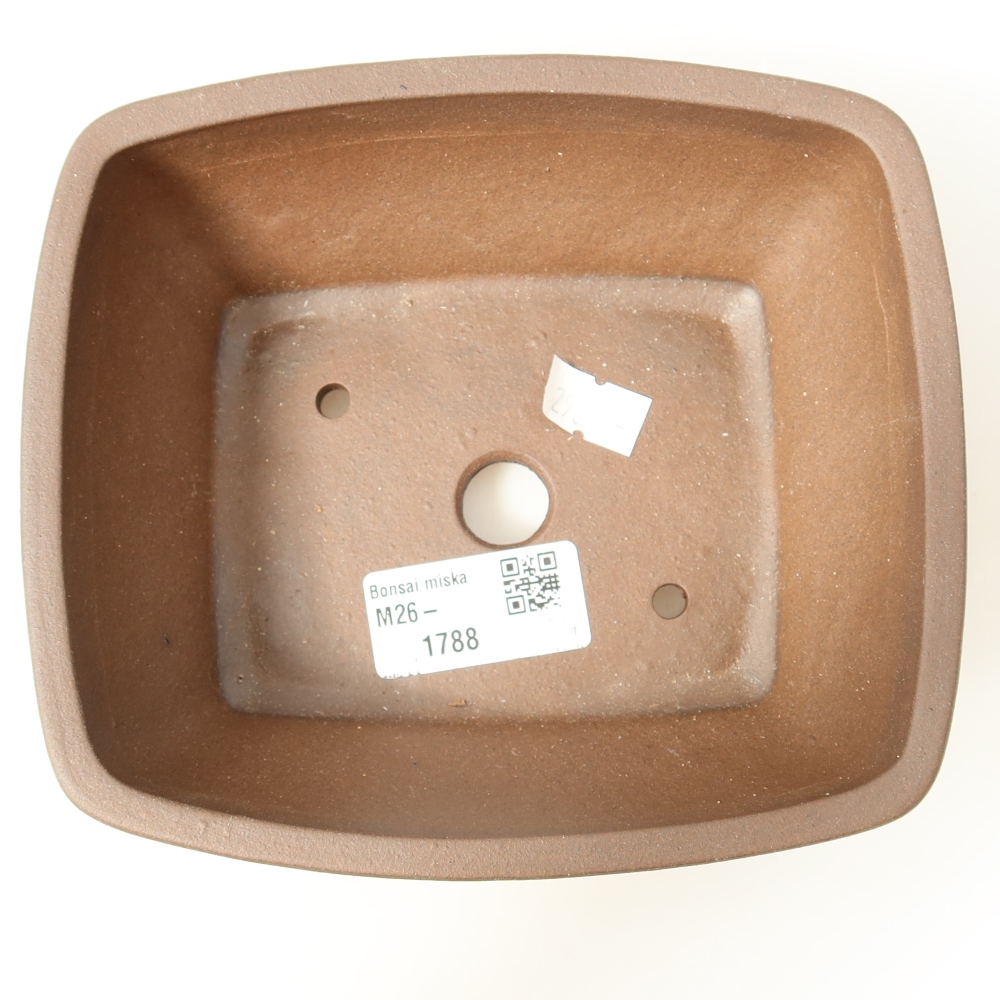 Ceramiczna miska do bonsai 15 x 13,5 x 5,5 cm, kolor brązowy