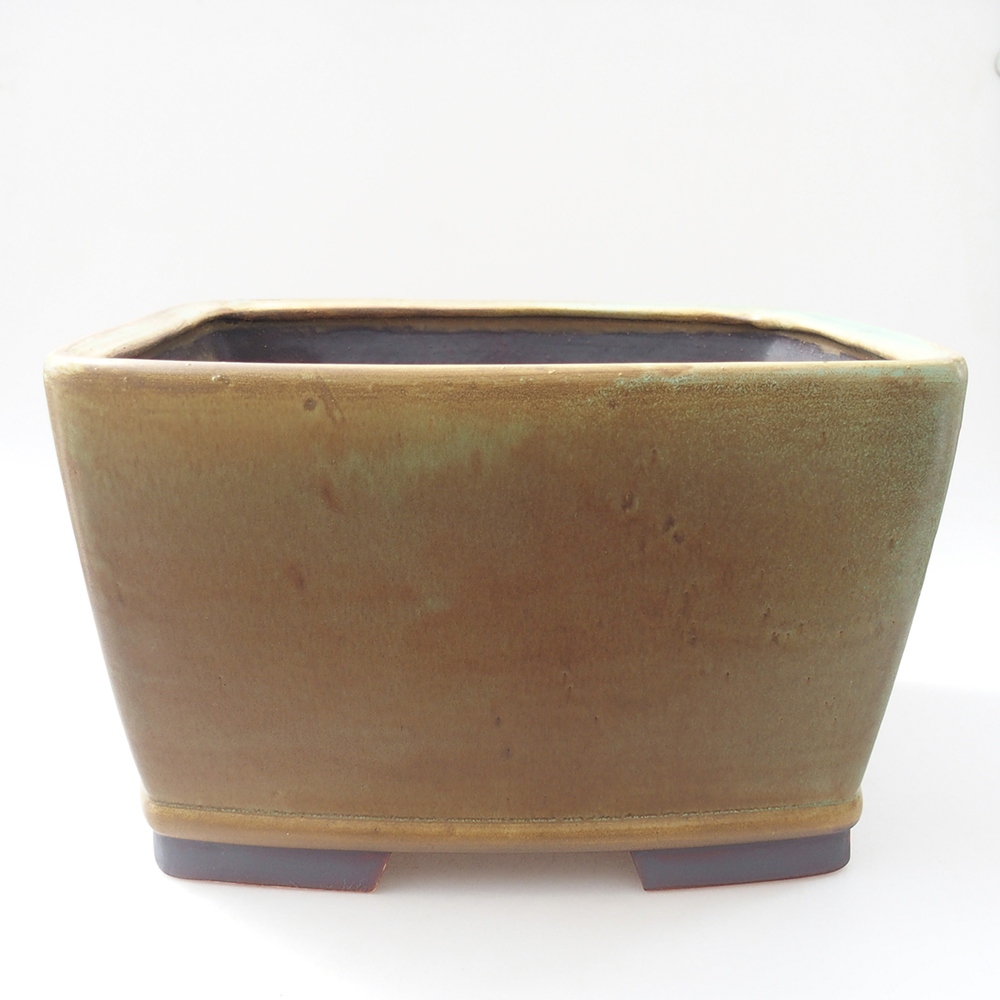 Ceramiczna miska do bonsai 26,5 x 26,5 x 16 cm, zielona
