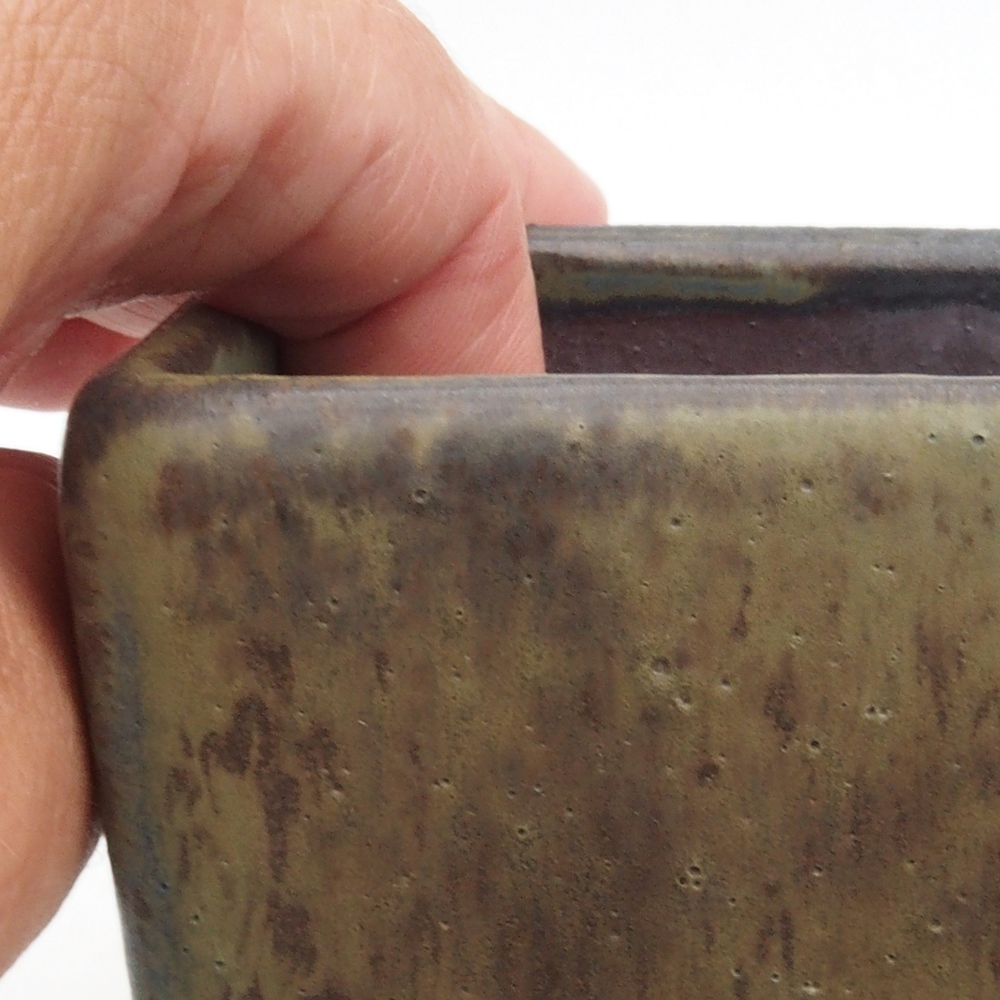 Ceramiczna miska bonsai 7,5 x 7,5 x 9,5 cm, kolor brązowy