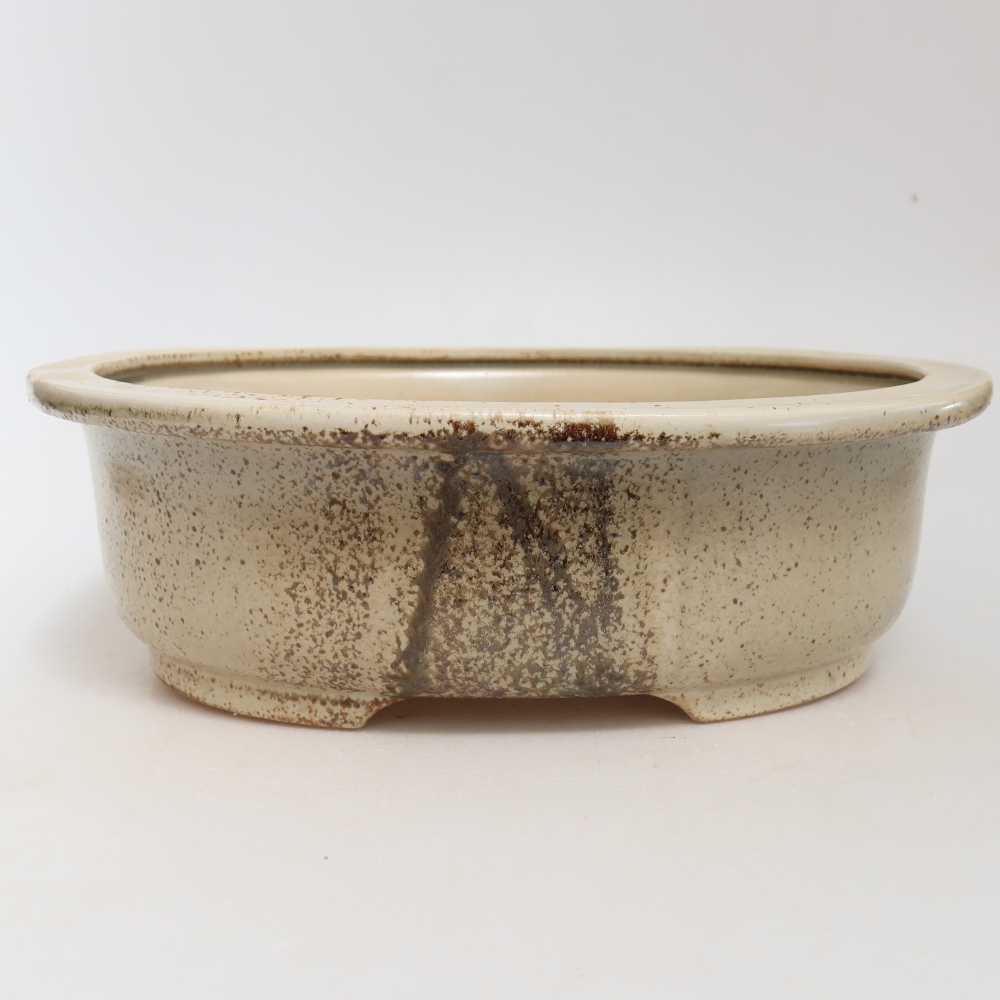 Ceramiczna miska na bonsai 26 x 22 x 8 cm, kolor beżowy