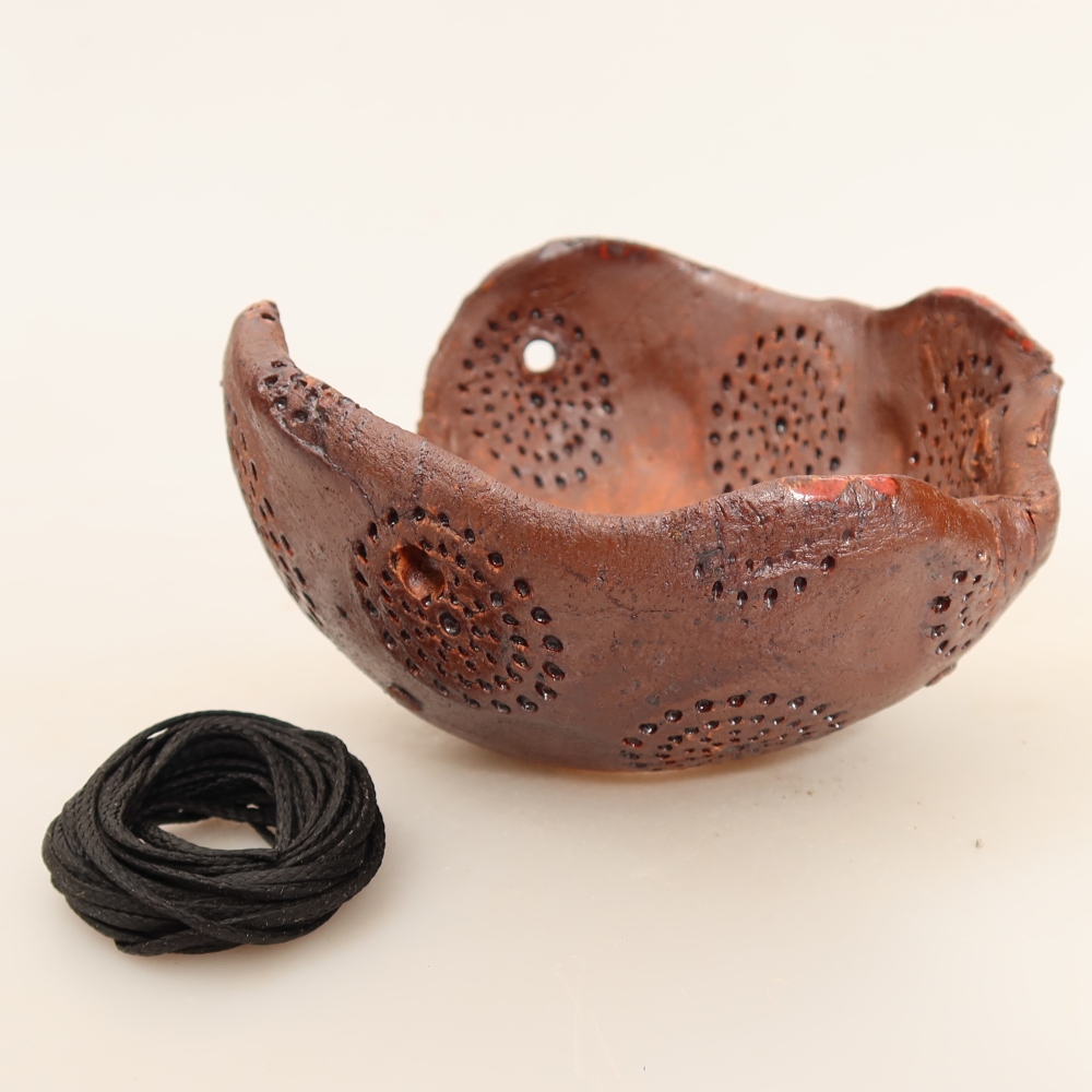 Ceramiczna skorupa do kokedamy 10 x 10 x 6,5 cm, kolor brązowy