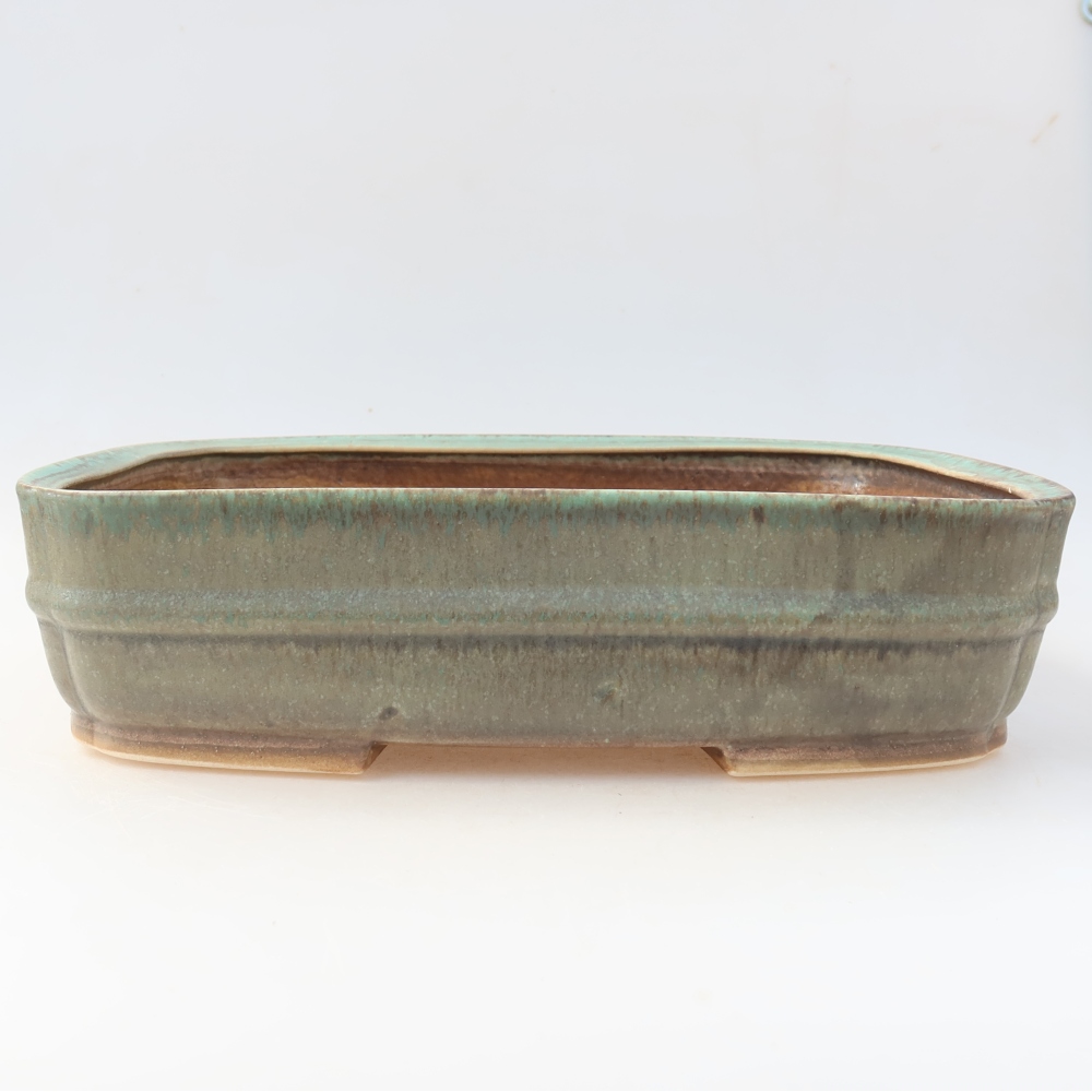 Ceramiczna miska do bonsai 29 x 23 x 7 cm, kolor zielony