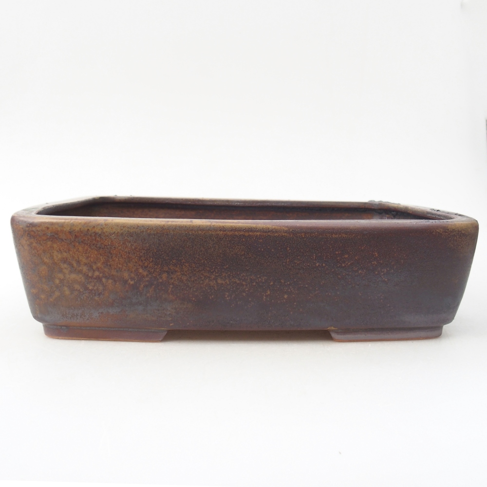 Ceramiczna miska do bonsai 26,5 x 20,5 x 6,5 cm, brązowa