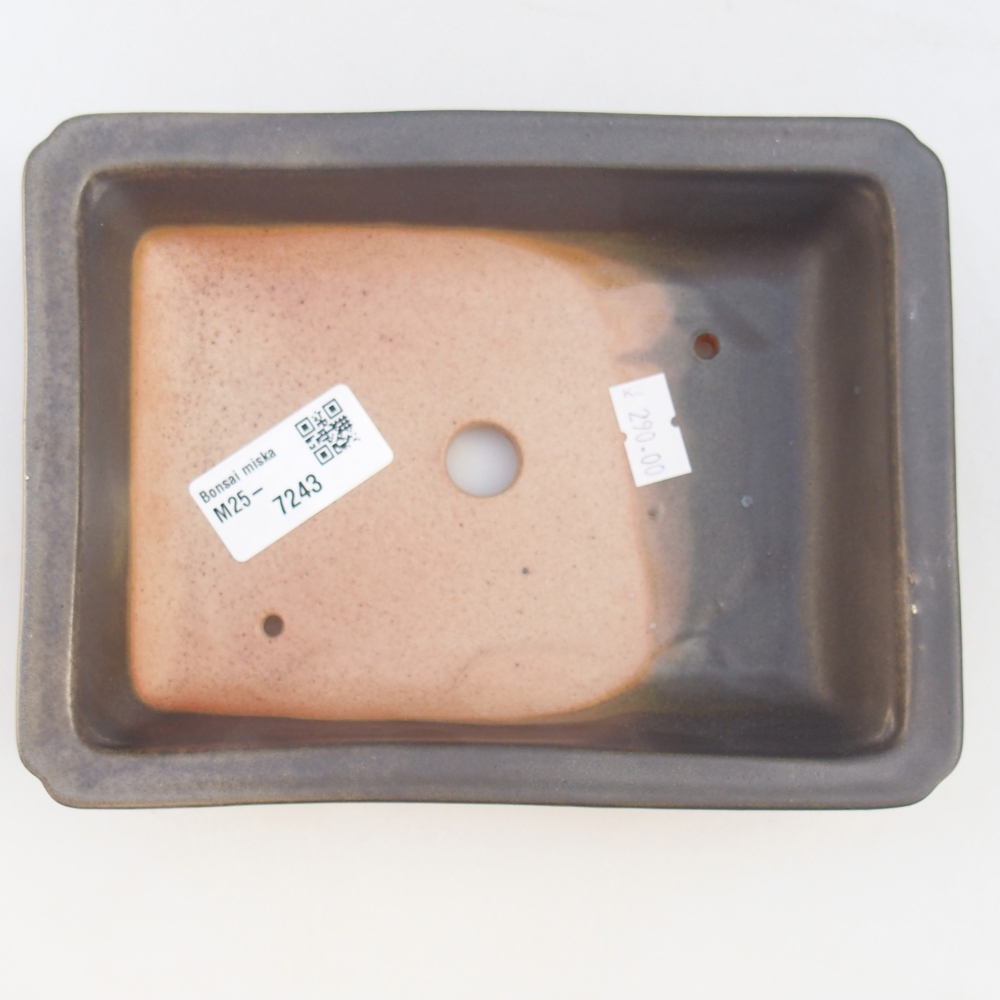 Ceramiczna miska do bonsai 18 x 13,5 x 4 cm, kolor metaliczny