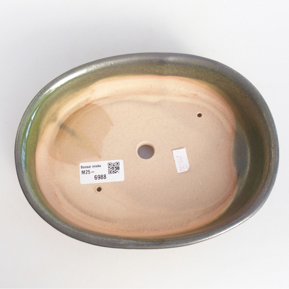 Ceramiczna miska do bonsai 22 x 17 x 5 cm, zielona