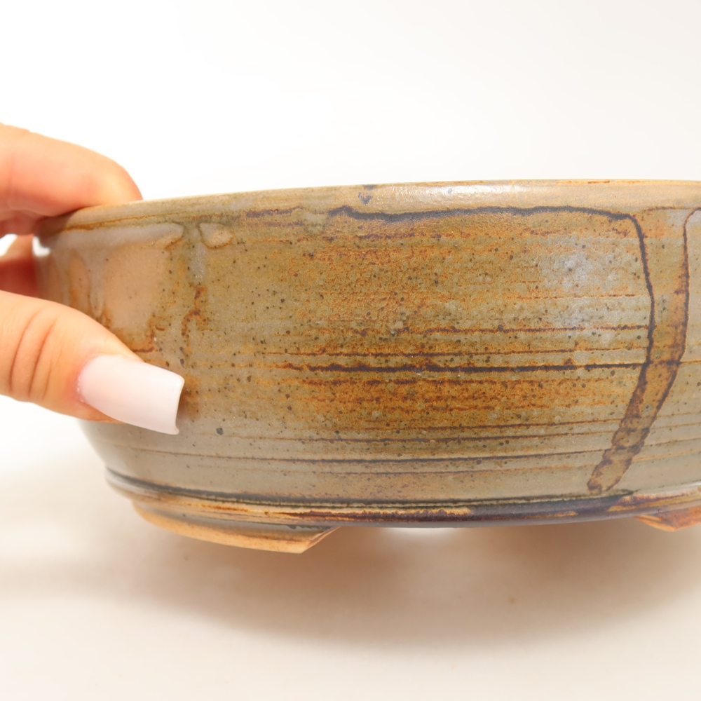 Ceramiczna miska do bonsai 19 x 19 x 7 cm, kolor szary