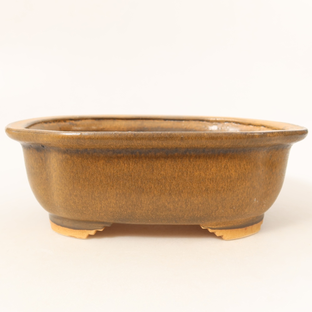 Ceramiczna miska do bonsai 20,5 x 16,5 x 7 cm, kolor brązowy