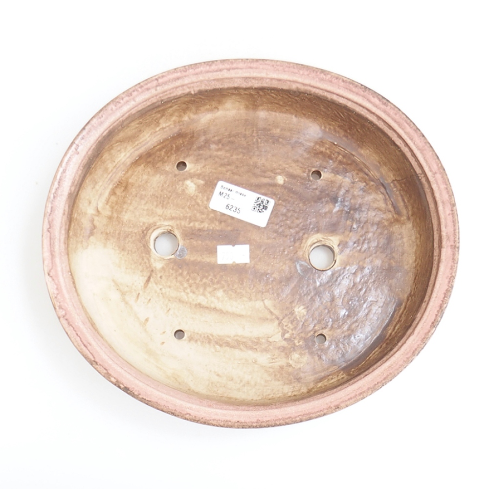 Ceramiczna miska do bonsai 25,5 x 23 x 5,5 cm, różowa