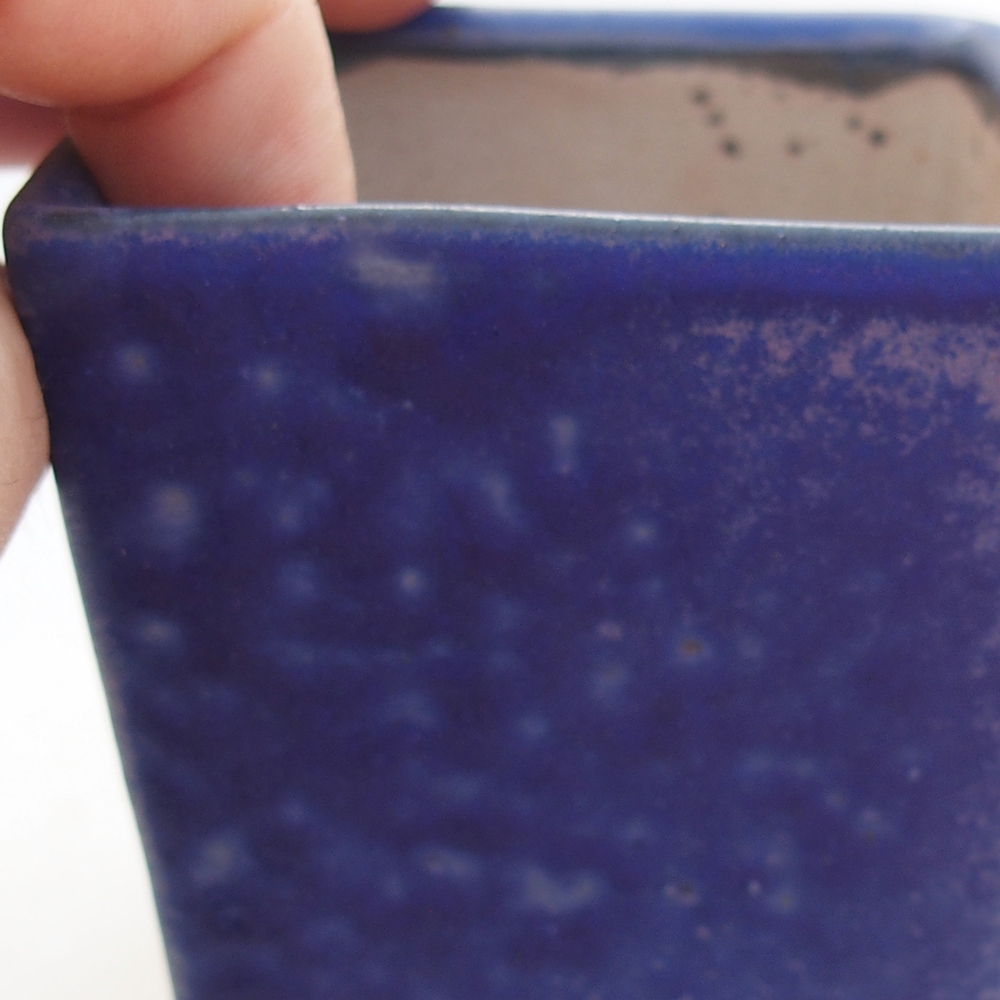 Ceramiczna miska na bonsai 7 x 7 x 9,5 cm, kolor niebieski