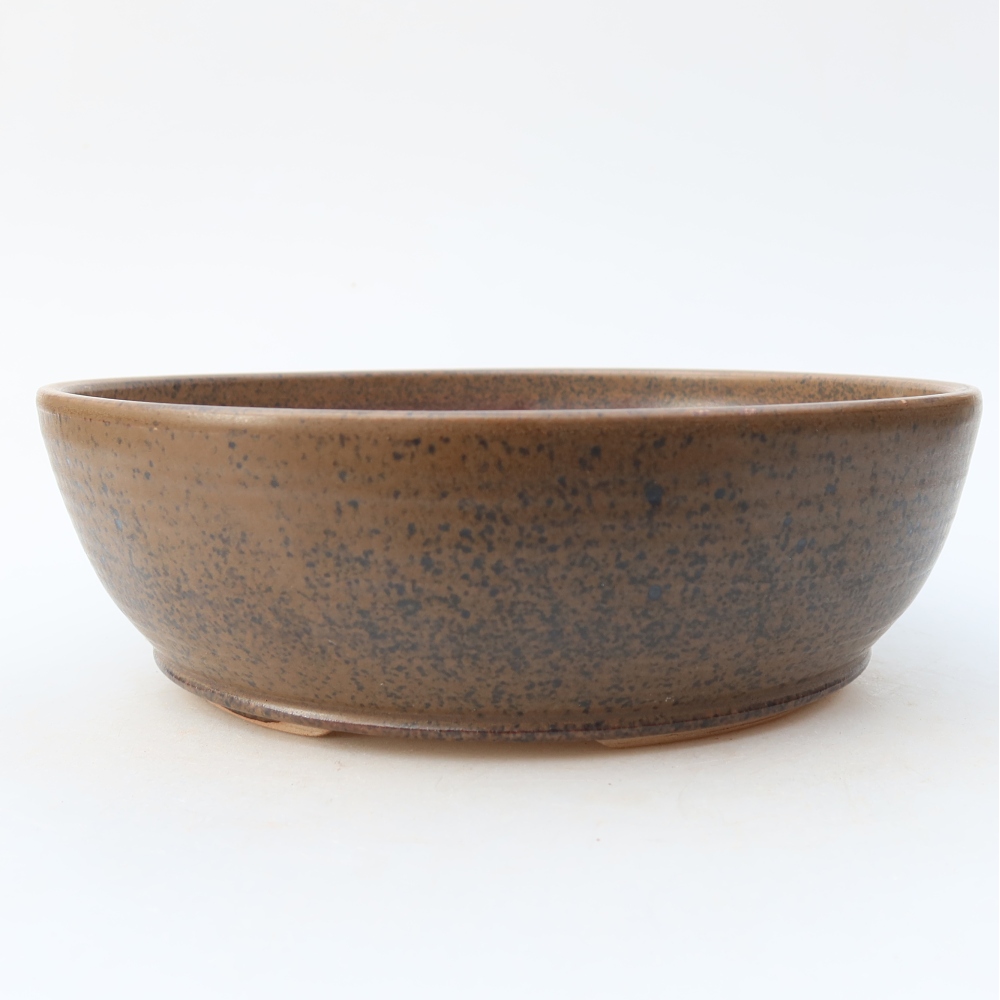 Ceramiczna miska do bonsai 21 x 21 x 6,5 cm, kolor brązowy