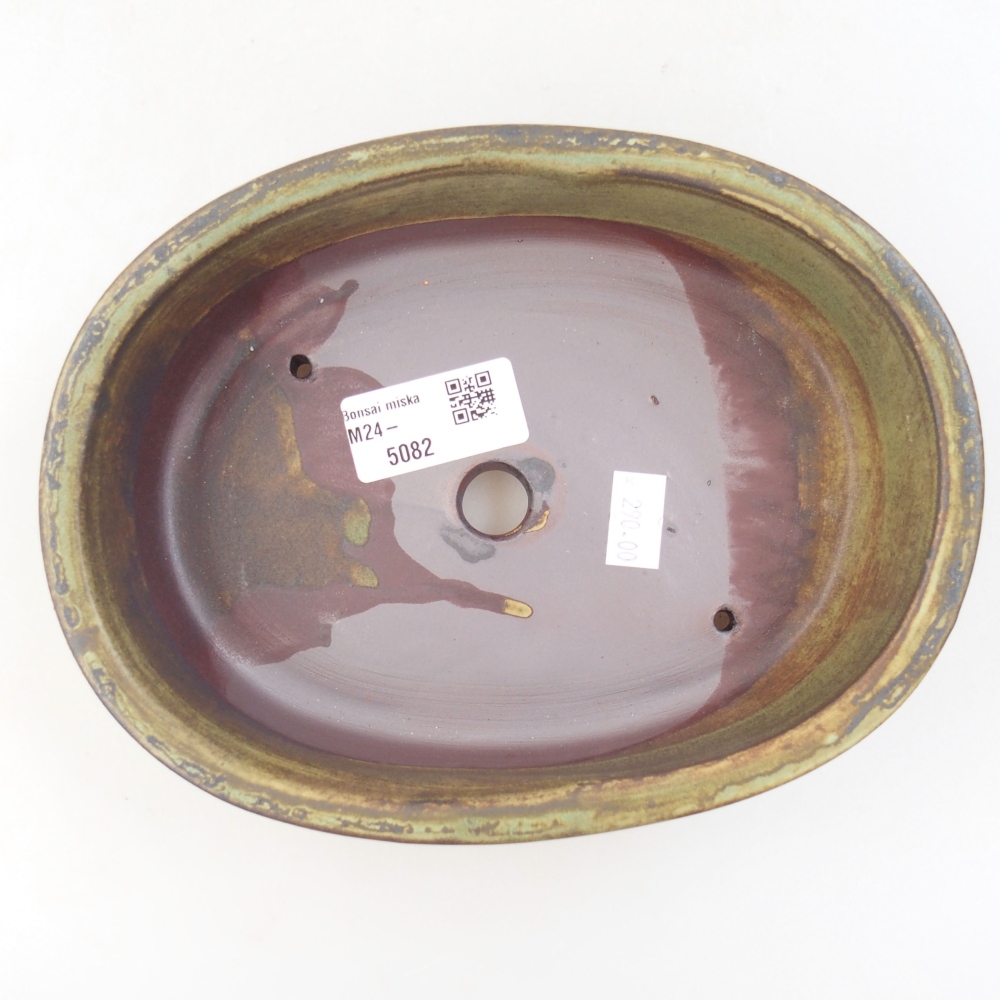 Ceramiczna miska bonsai 19 x 15 x 5 cm, kolor zieliony