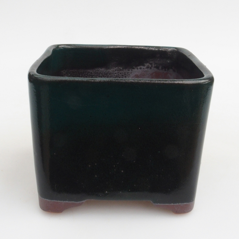 Ceramiczna miska bonsai 10 x 10 x 8 cm, kolor zielony