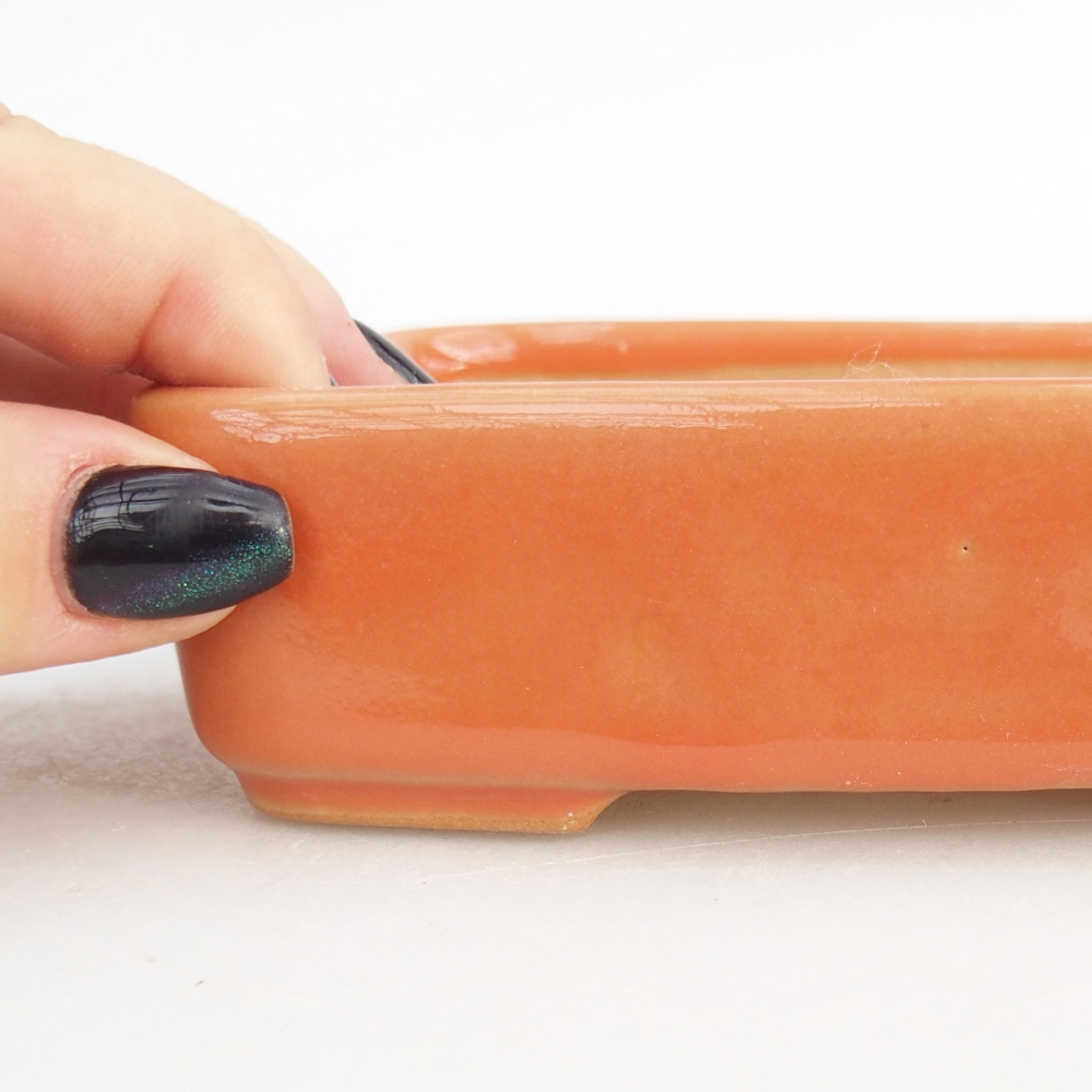 Ceramiczna miska do bonsai 12,5 x 9,5 x 3,5 cm, pomarańczowa