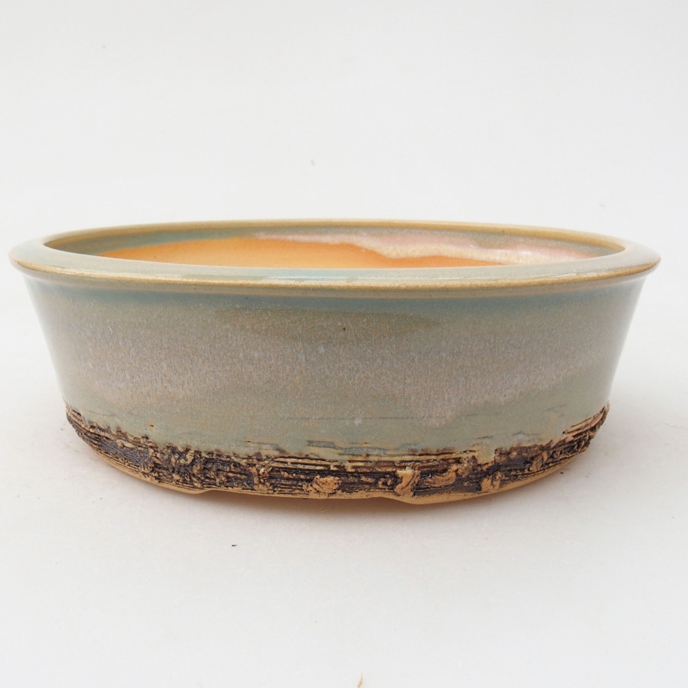 Ceramiczna miska bonsai 17 x 17 x 5 cm, kolor zielony