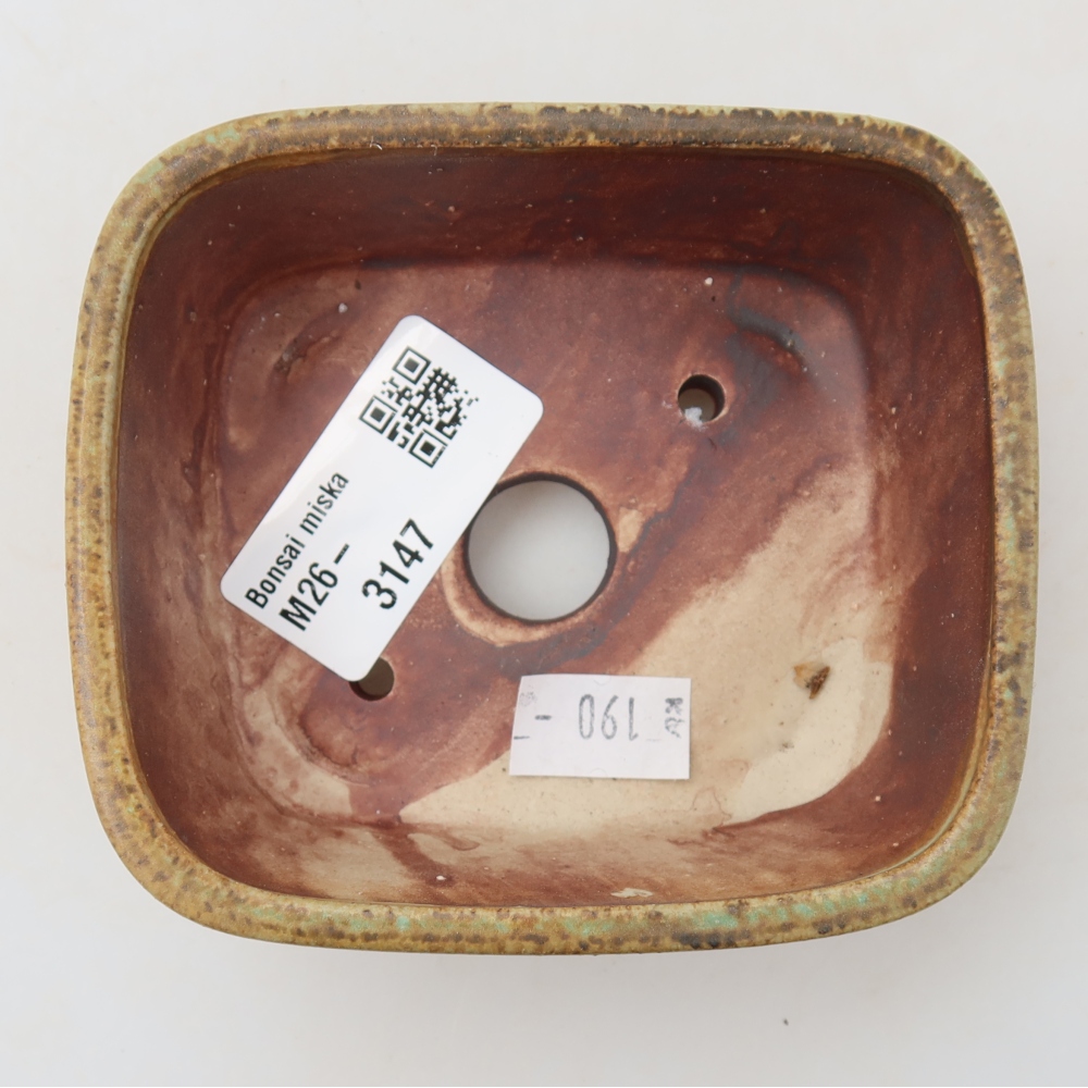 Ceramiczna miseczka do bonsai 10 x 8,5 x 4 cm, kolor zielony
