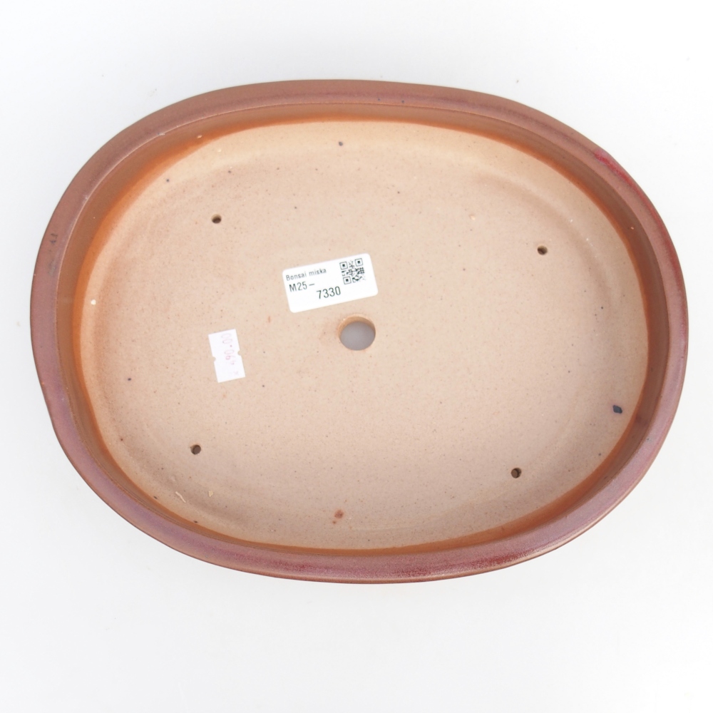 Ceramiczna miska na bonsai 27 x 21 x 5 cm, bordowa