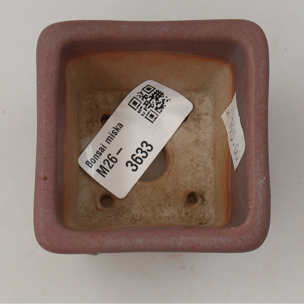 Ceramiczna miseczka do bonsai 6,5 x 6,5 x 5 cm, kolor fioletowy