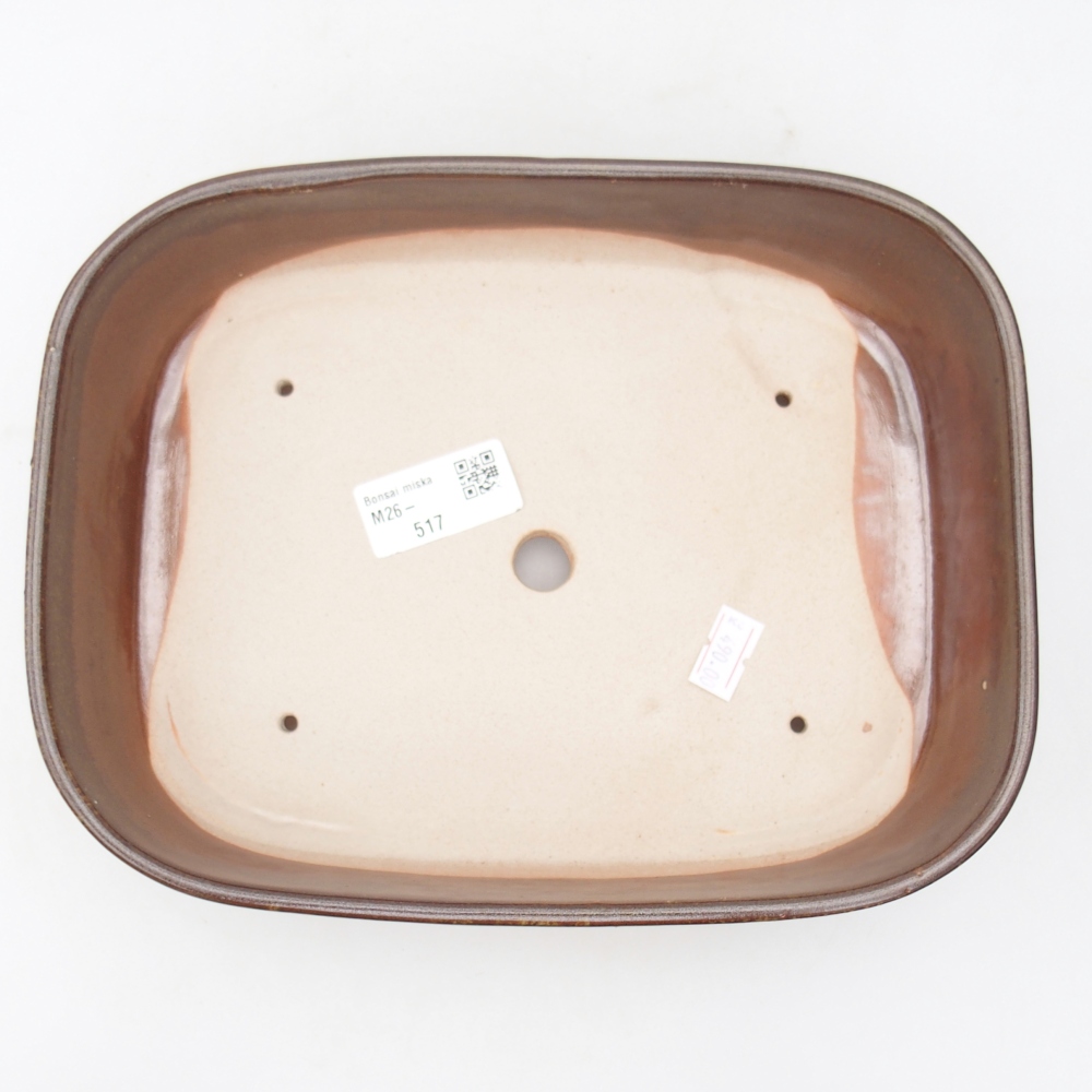 Ceramiczna miska do bonsai 22,5 x 17 x 6 cm, brązowa