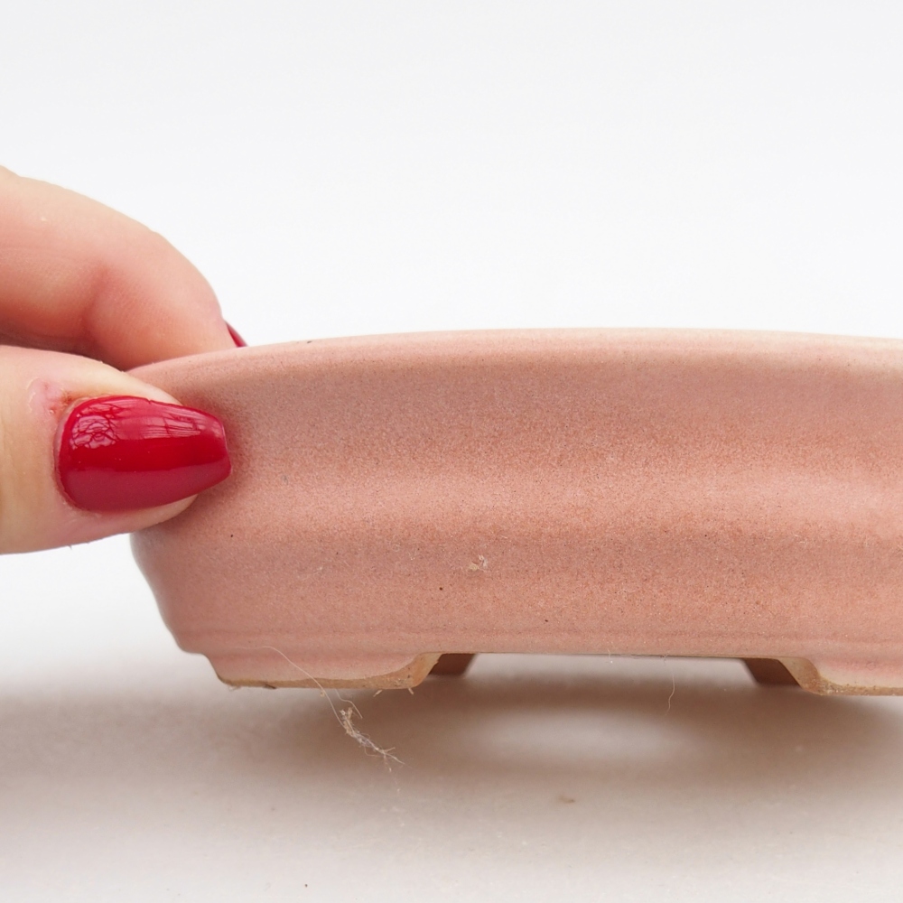 Ceramiczna miska na bonsai 12 x 9,5 x 3,5 cm, różowa