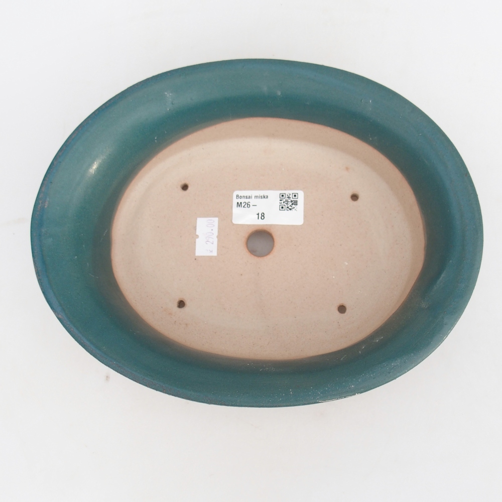 Ceramiczna miska do bonsai 22,5 x 18,5 x 7 cm, kolor niebieski