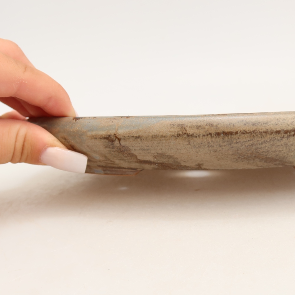 Ceramiczna miska do bonsai 22,5 x 16,5 x 3 cm, brązowa