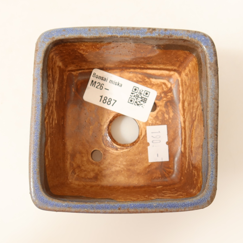 Ceramiczna miska na bonsai 8,5 x 8,5 x 5,5 cm, kolor niebieski