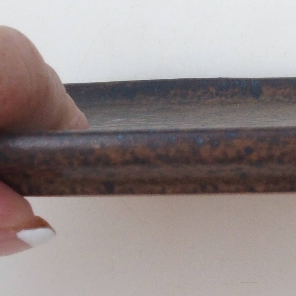 Miska ceramiczna H37 -14,5 x 13 x 1 cm - brązowa