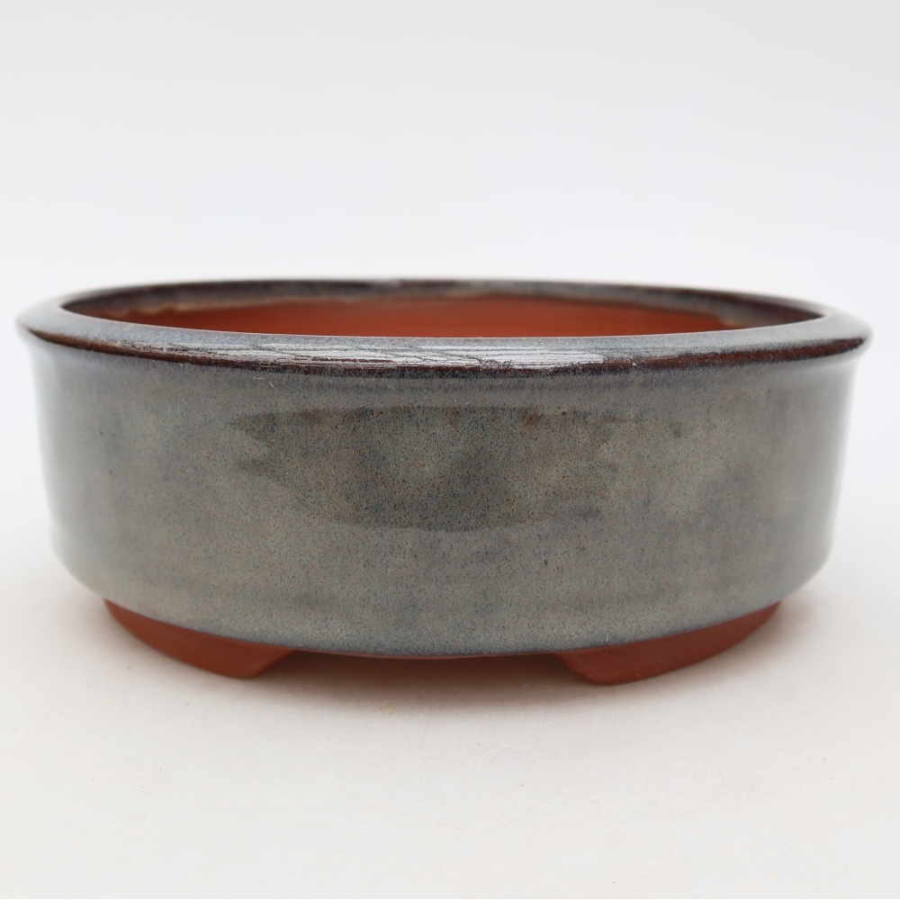 Ceramiczna doniczka do bonsai 15,5 x 15,5 x 5 cm, kolor szary