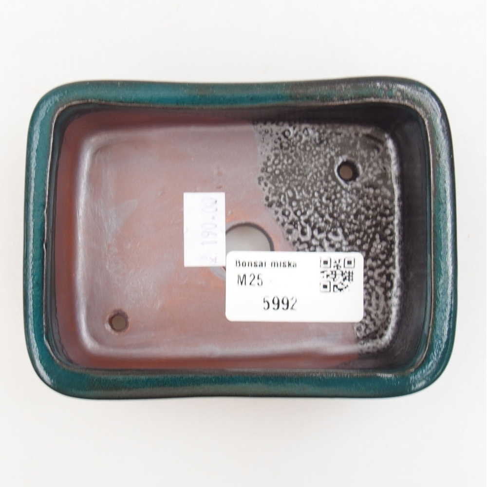 Ceramiczna miska bonsai 11 x 8,5 x 3 cm, kolor zielony