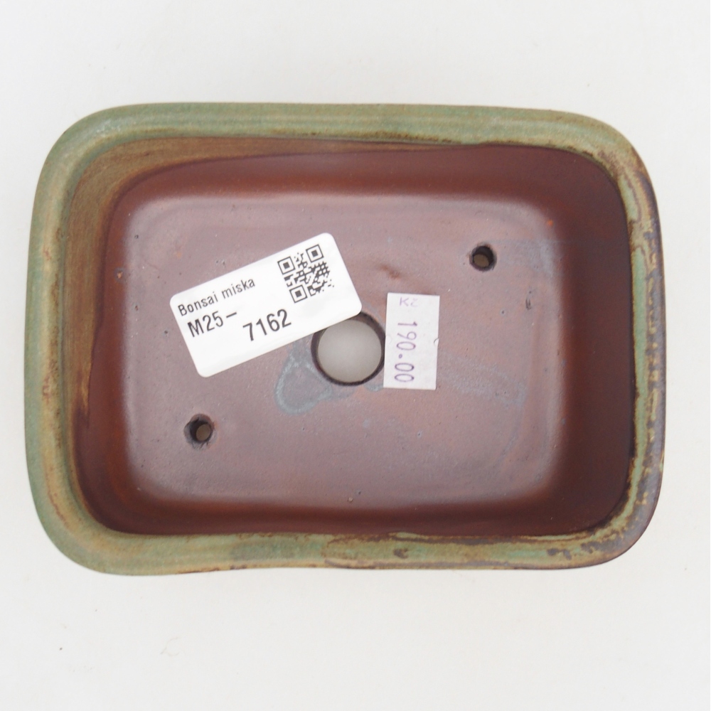 Ceramiczna miska do bonsai 12,5 x 10 x 5 cm, zielona