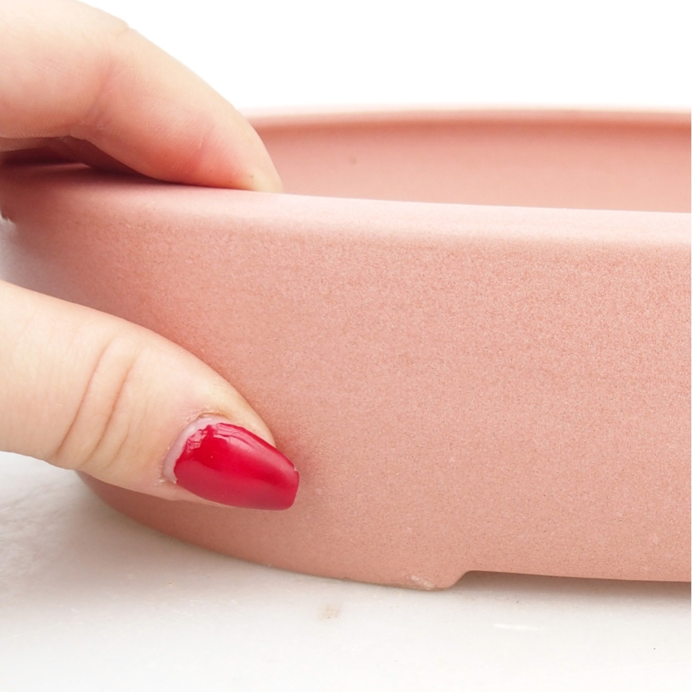 Ceramiczna miska na bonsai 27 x 21 x 5 cm, różowa