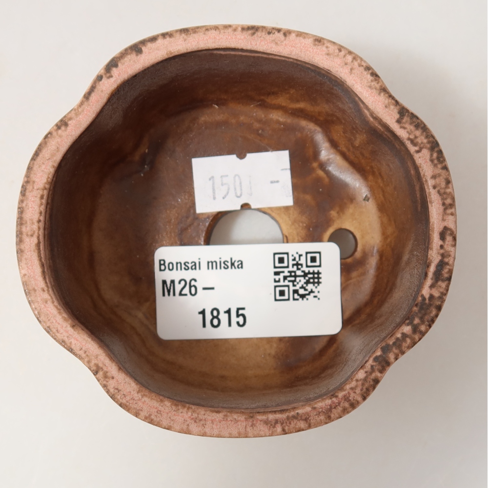 Ceramiczna miseczka do bonsai 8 x 7,5 x 3,5 cm, kolor różowy