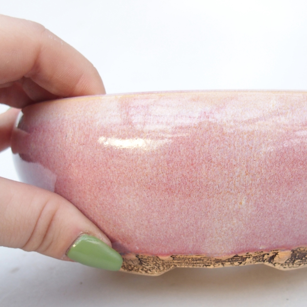 Ceramiczna miska do bonsai 15,5 x 15,5 x 6 cm, różowa