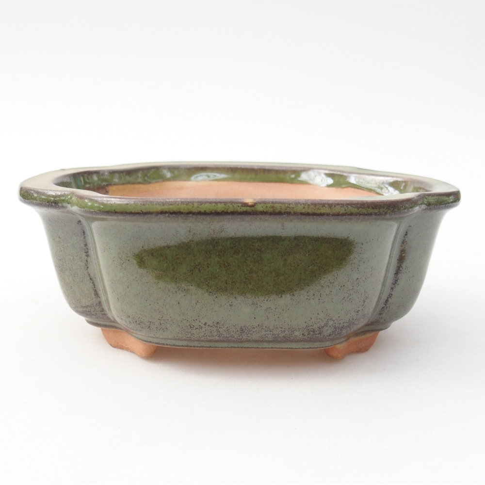 Ceramiczna miska na bonsai 13 x 10 x 5 cm, zielona