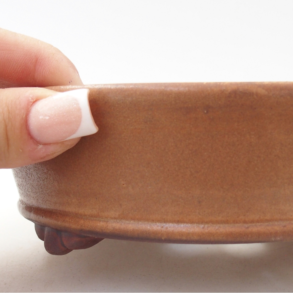 Ceramiczna miska do bonsai 15,5 x 15,5 x 5 cm, brązowa